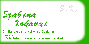 szabina kokovai business card